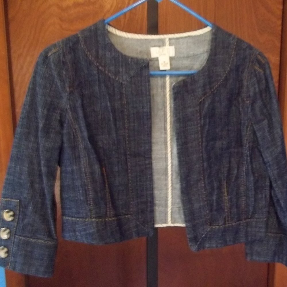 LOFT Lightweight Cardigan Jean Jacket Petites